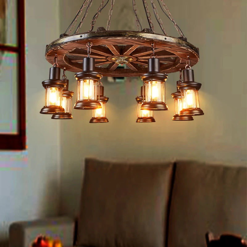 Wheel Pendant lights Metallic luster Hanging Lamps.