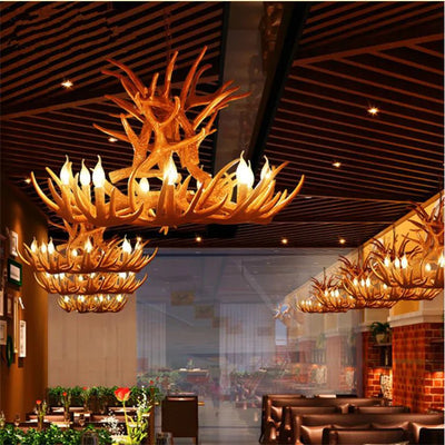9 Head Candle Antler Chandelier.