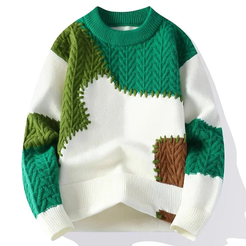 Trendy Men's Loose-Fit Knitted Sweater.