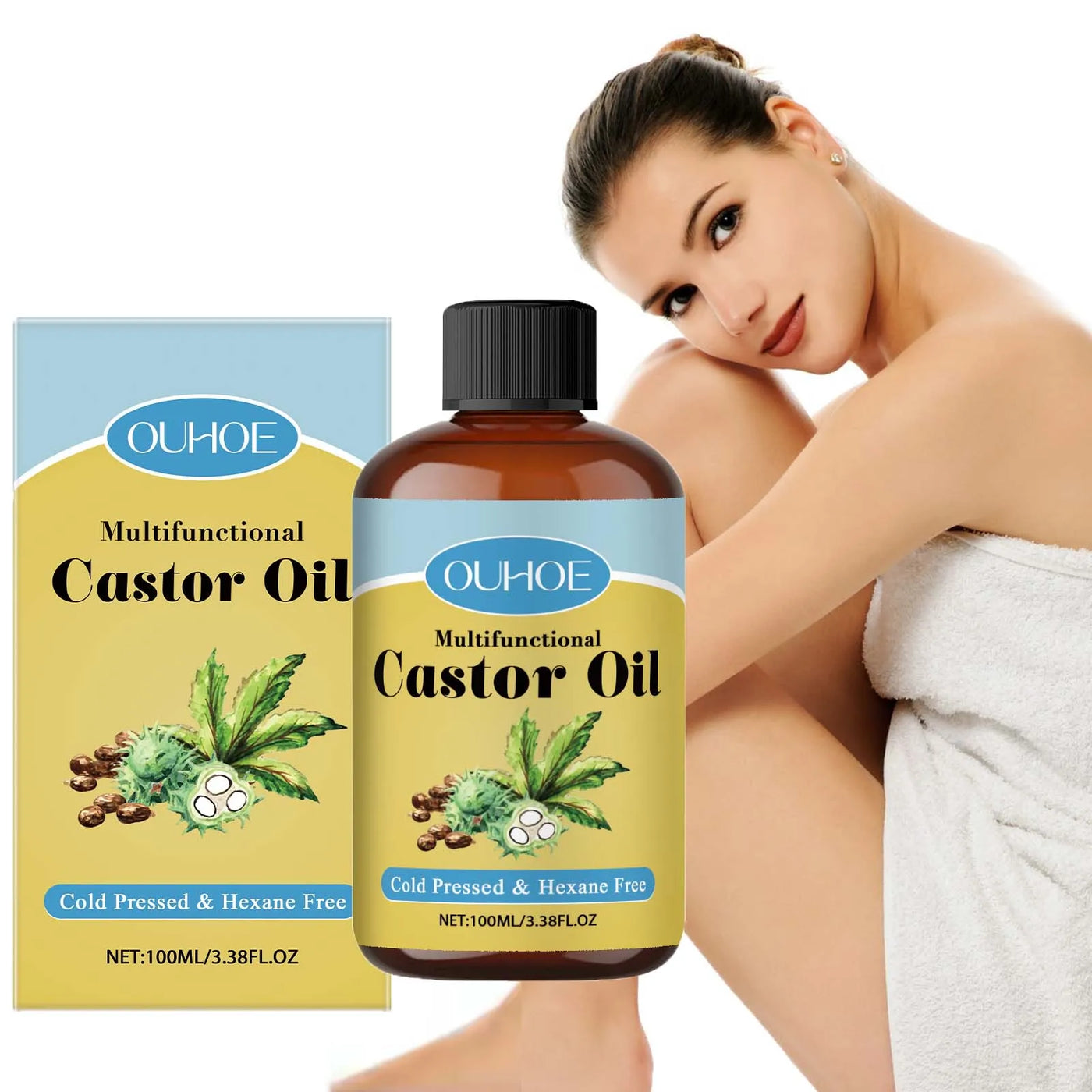 Organic Castor Oil Moisturizing Hair Eyelashes Eyebrows Emollient Relaxation Aromatherapy.
