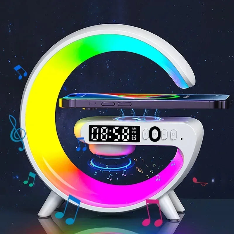 Atmosphere Light Wireless Charger Speaker Clock.