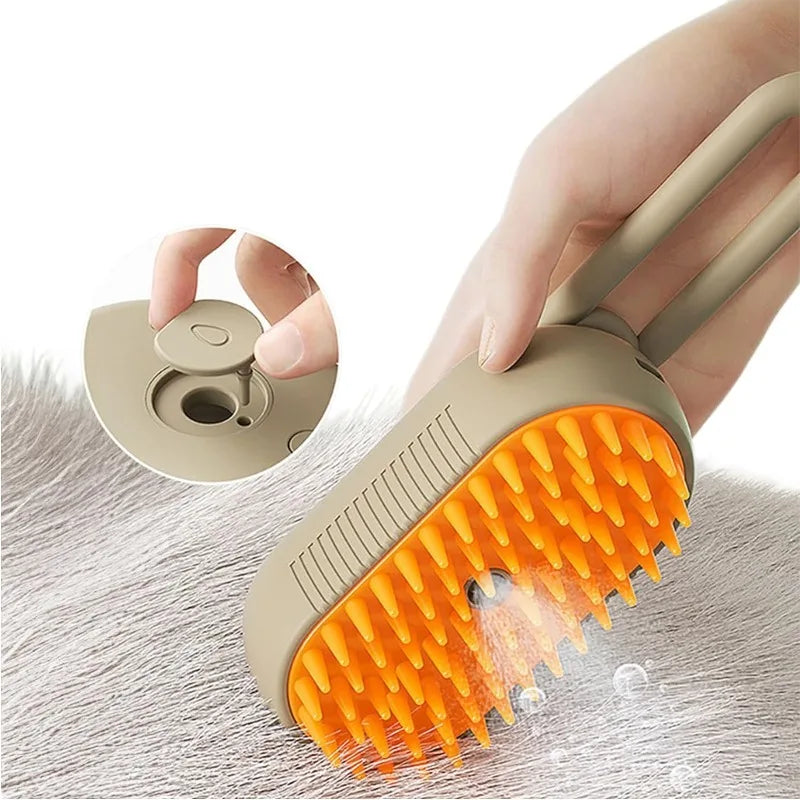 Steamy Dog Brush Electric Spray Cat Hairbrush.