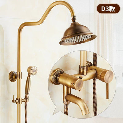 Rainfall Shower Set Antique Bronze Faucet Set.