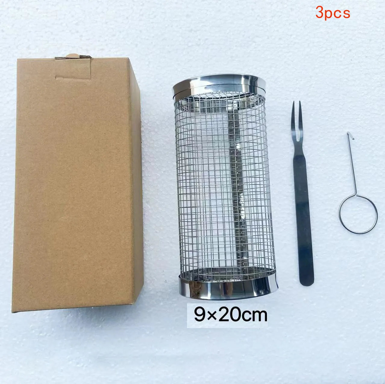 BBQ Basket Grilling Rolling  Mesh Cylinder.