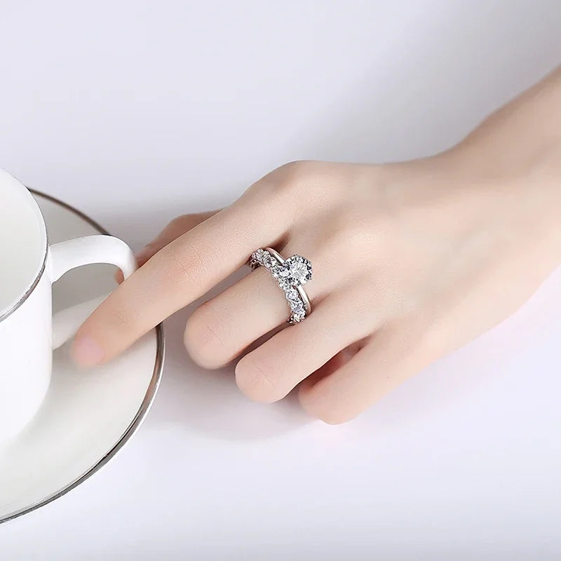 925 Sterling Silver Diamond Wedding Ring