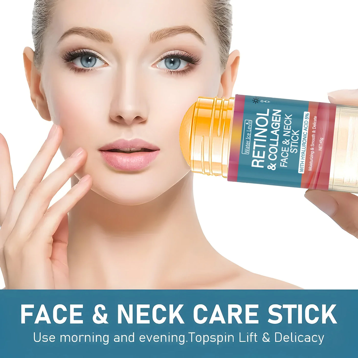 Retinol Face and Neck Treatment Bar with Firming Elasticity Improve Loose Skin.