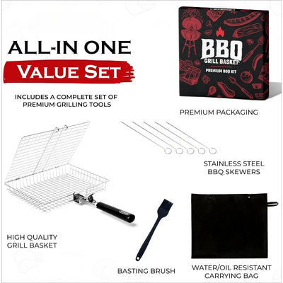 Stainless Steel Folding Grill Basket.