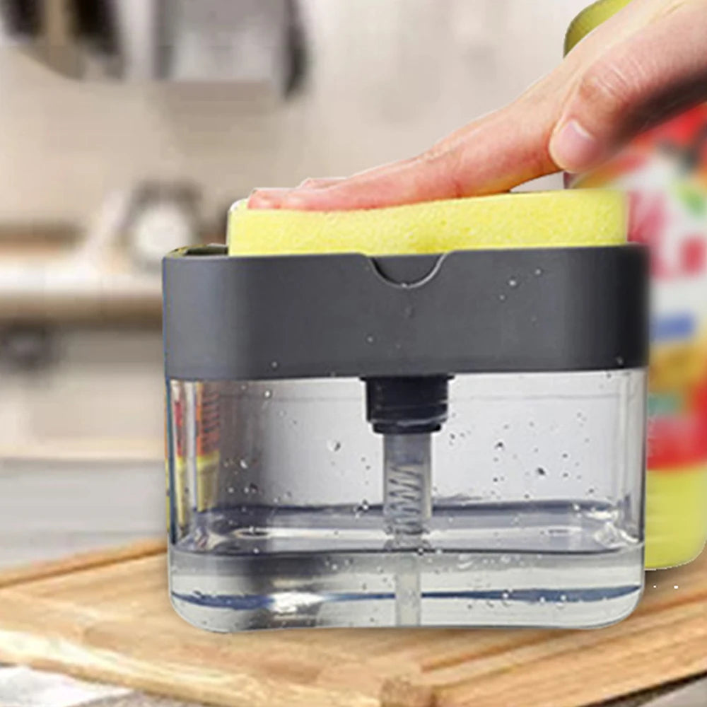 Kitchen 2 In 1 Pressing Soap Liquid Box.
