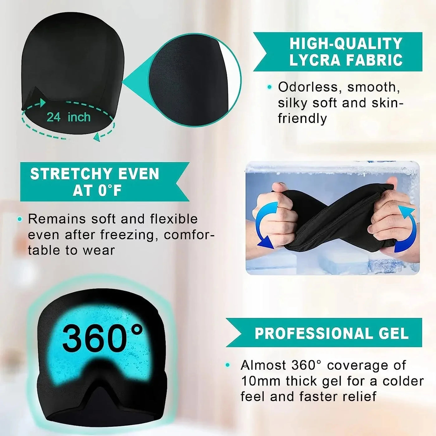 Migraine Relief Hat headache hat Gel Hot Cold Therapy.