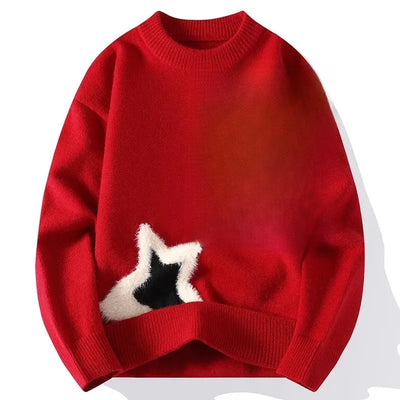 Trendy Men's Loose-Fit Knitted Sweater.