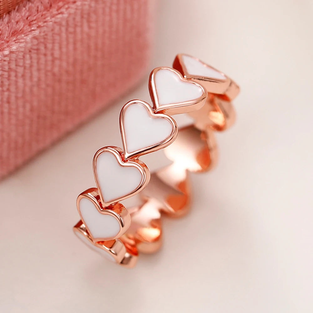 Heart Rings Rose Gold Color.