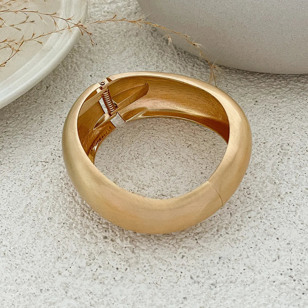 Chunky Heavy Wide Metal Water Drop Bangles.