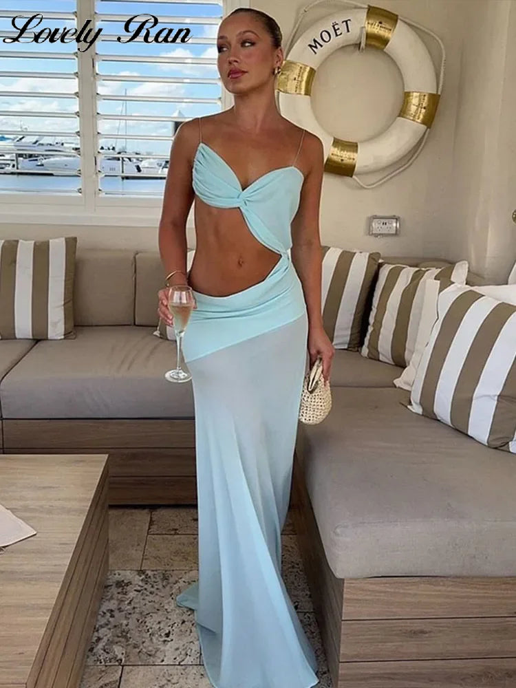 Sexy Chest Wrap Maxi Women's Dress.