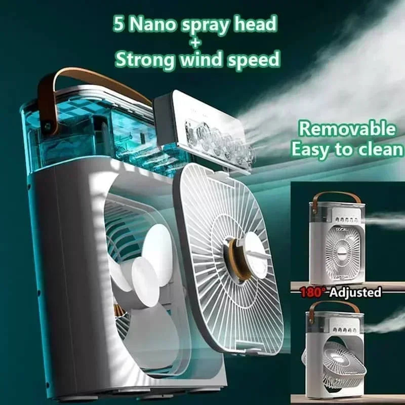 Mini Air Conditioner Fan Cooler Light Portable Humidifier.