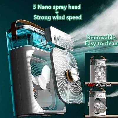 Mini Air Conditioner Fan Cooler Light Portable Humidifier.