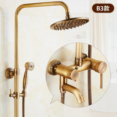Rainfall Shower Set Antique Bronze Faucet Set.