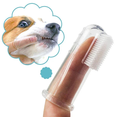 Soft Pet Finger Toothbrush Cleaning Silica gel.