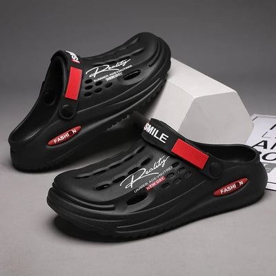 Men Clogs Soft Sole Breathable Beach Slippers.