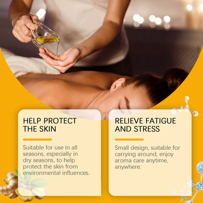 Body Relaxing Essential Oil Ginger Massage Oil Improve Rough Dry Skin.