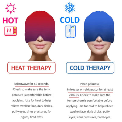 Head Massager Cap Gel Hot Cold Therapy.
