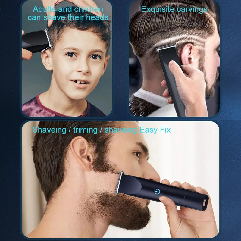 Adjustable cutter head with USB charging for electric hair clipper.