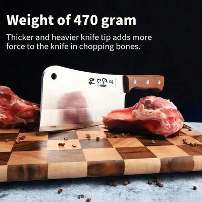 Heavy-Duty Butcher's Bone Cutting Knife.