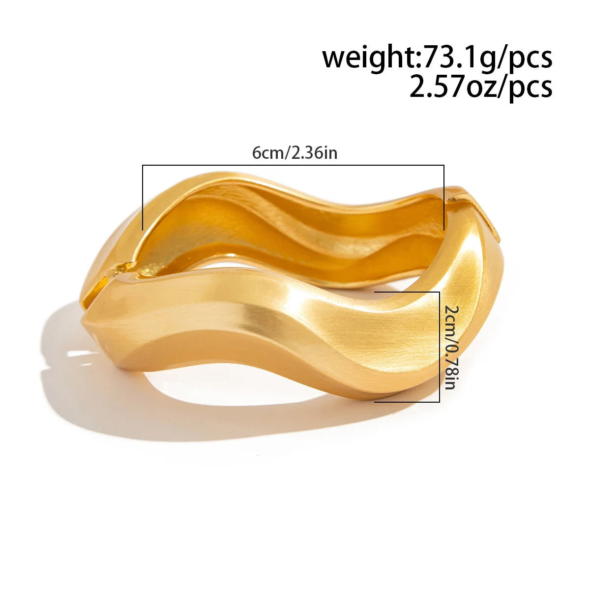 Chunky Heavy Wide Metal Water Drop Bangles.