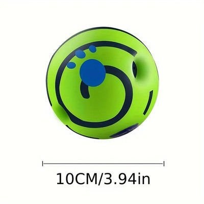 Squeaky Giggle Wobble Ball - Durable, Interactive Chew Toy.