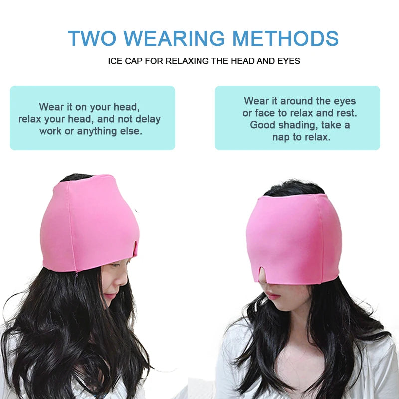 Head Massager Cap Gel Hot Cold Therapy.