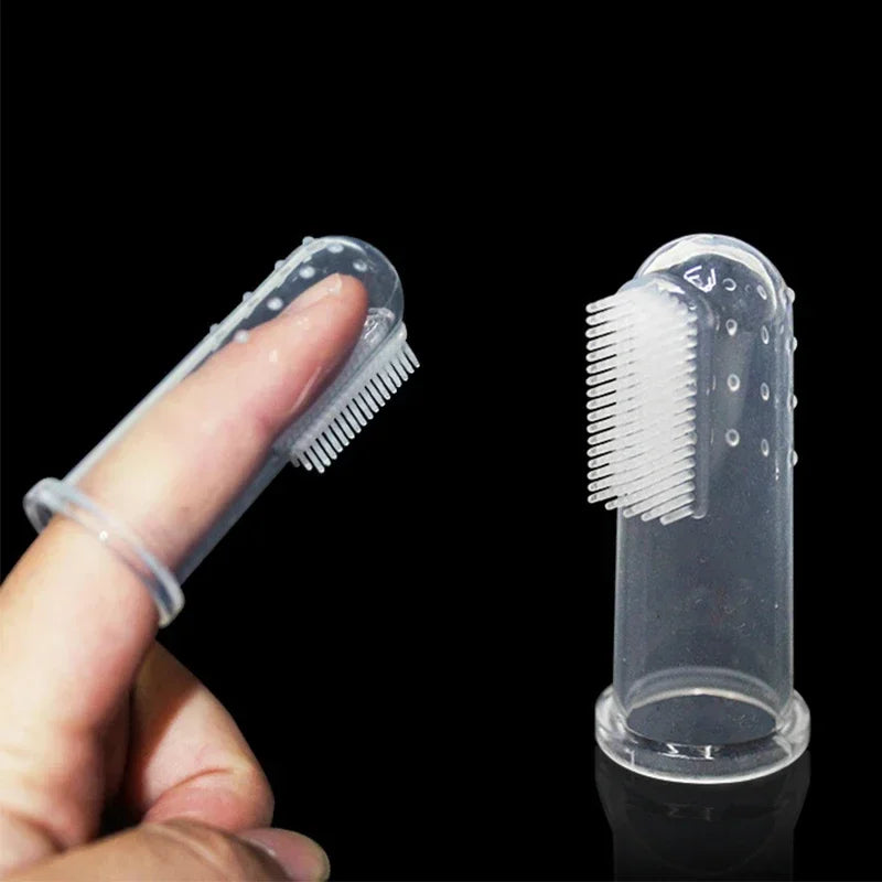 Soft Pet Finger Toothbrush Cleaning Silica gel.