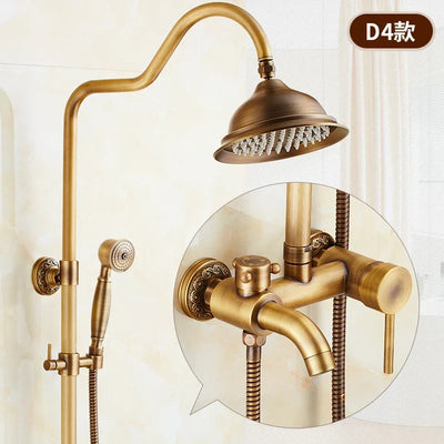 Rainfall Shower Set Antique Bronze Faucet Set.