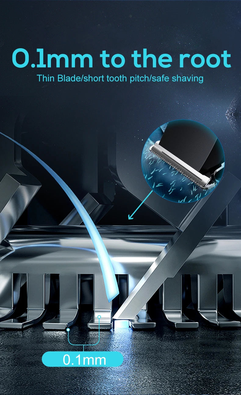 Adjustable cutter head with USB charging for electric hair clipper.
