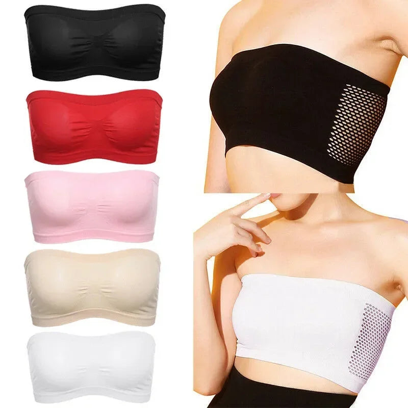 Women Breathable Mesh Tube Bra.