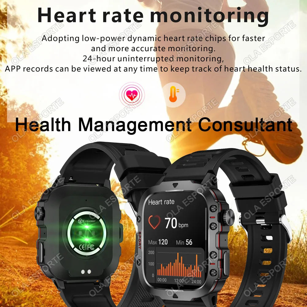 Military Smart Watch Sports Fitness Tracker.