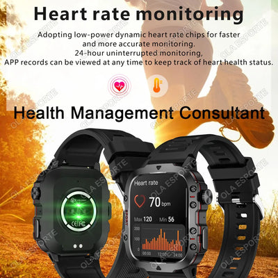 Military Smart Watch Sports Fitness Tracker.