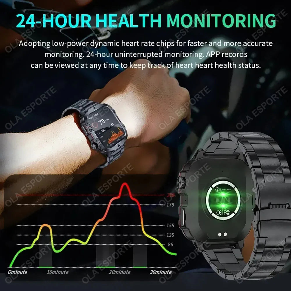 Military Smart Watch Sports Fitness Tracker.