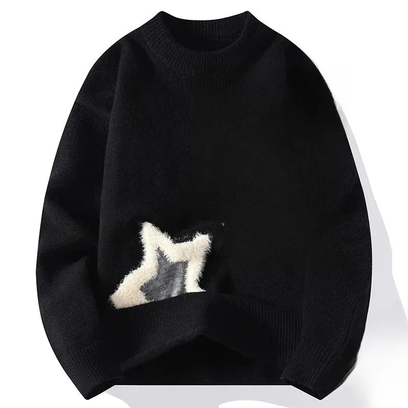 Trendy Men's Loose-Fit Knitted Sweater.