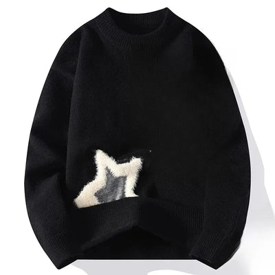 Trendy Men's Loose-Fit Knitted Sweater.