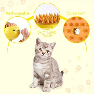 Steamy Dog Brush Electric Spray Cat Hairbrush.