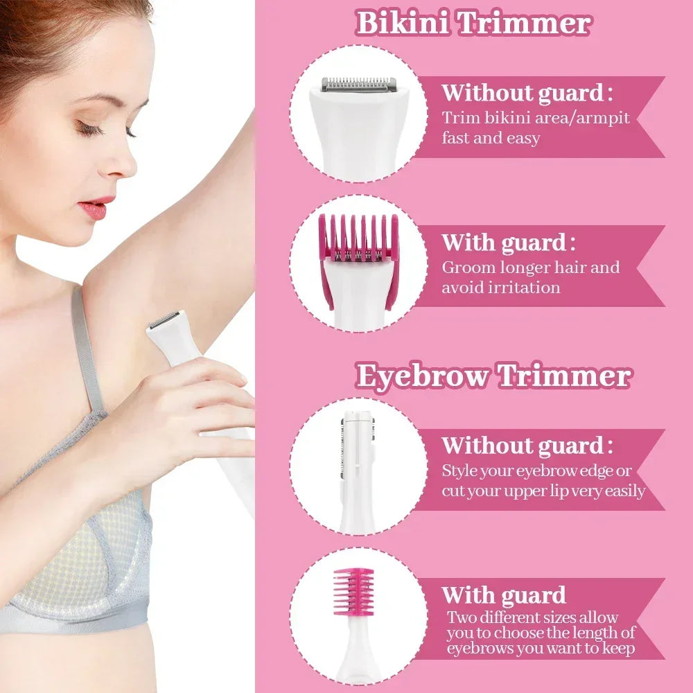 Body Hair Remover Epilator Trimmer Women Bikini Hair Leg.