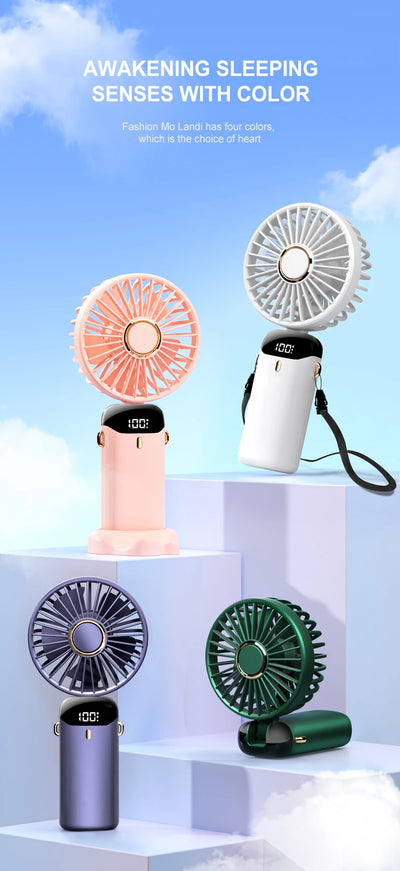 Mini Fan Foldable Portable Neck Hanging.