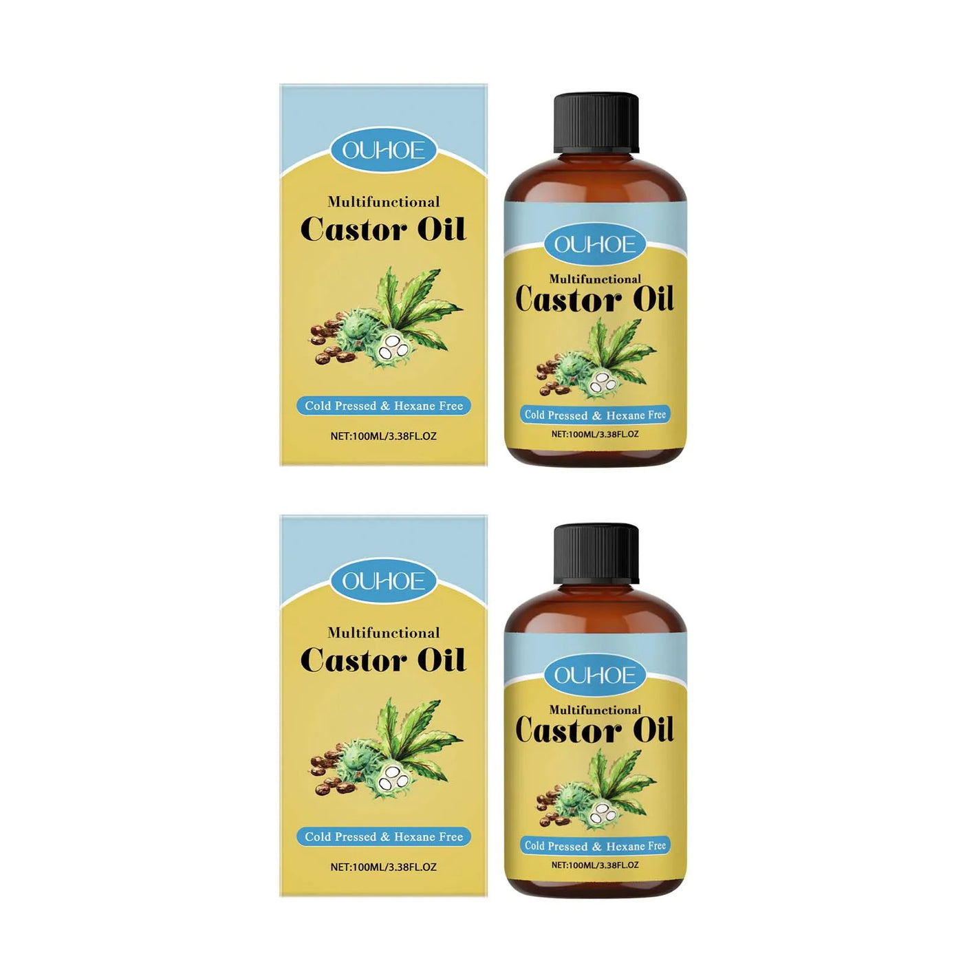 Organic Castor Oil Moisturizing Hair Eyelashes Eyebrows Emollient Relaxation Aromatherapy.