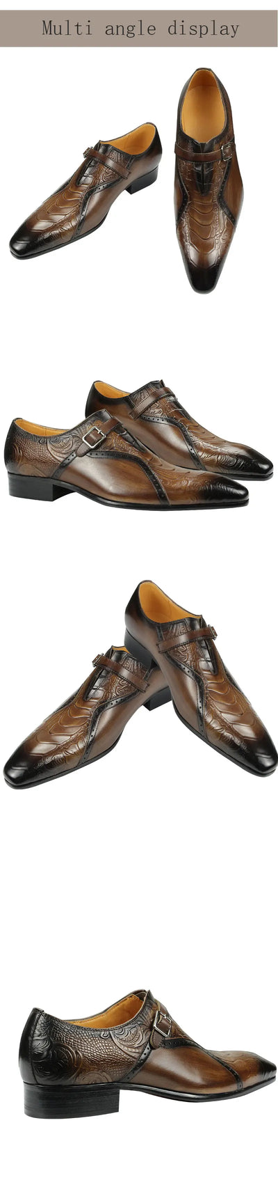 Deluxe Trendy Men's Leather Brogue Shoes.