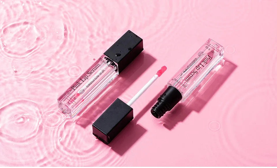 Natural pink serum lipstick.