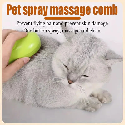 Steamy Dog Brush Electric Spray Cat Hairbrush.