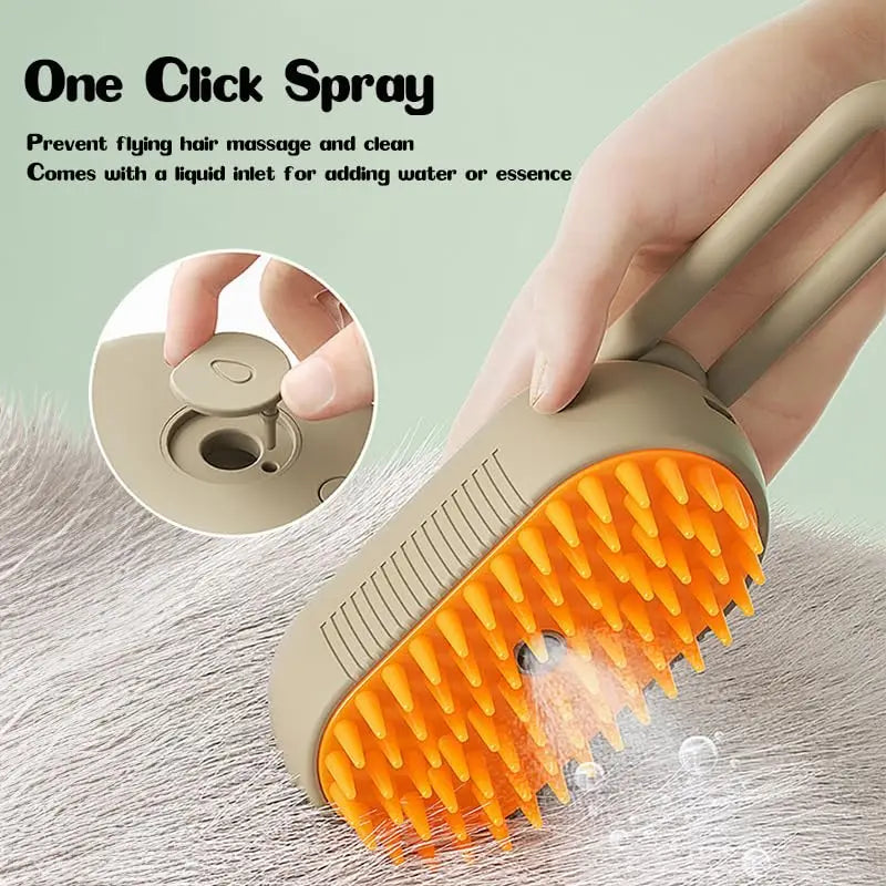 Steamy Dog Brush Electric Spray Cat Hairbrush.