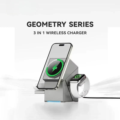 Qi2 3-in-1 Wireless Charger with Auto-Rotating Magic Cube.