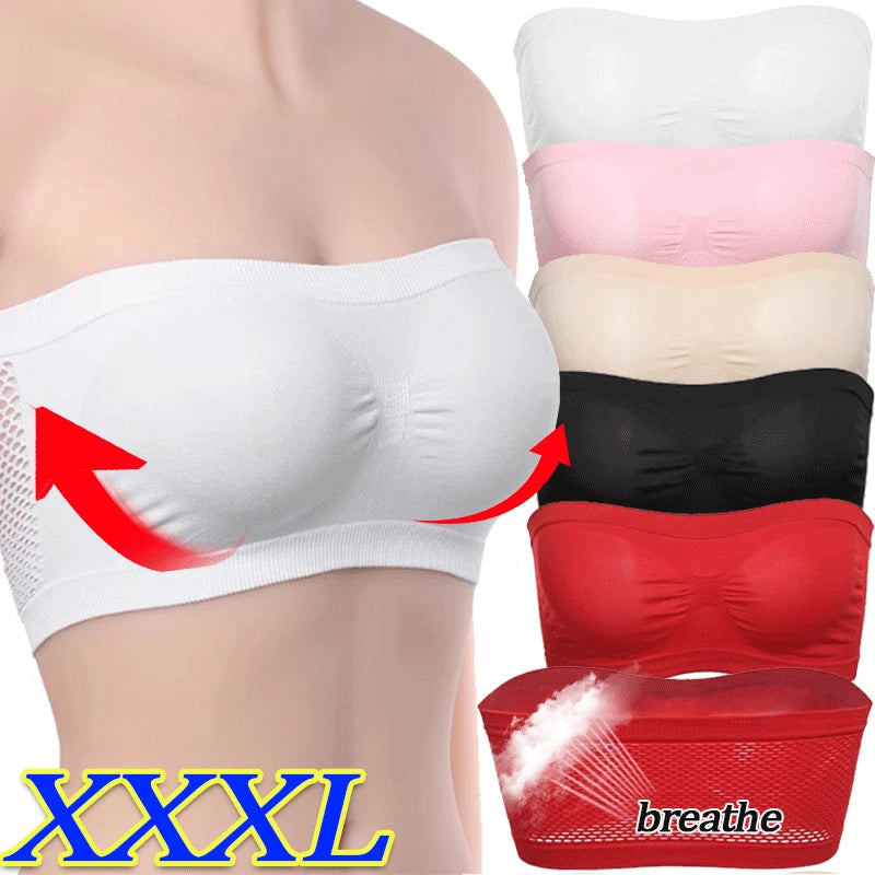 Women Breathable Mesh Tube Bra.
