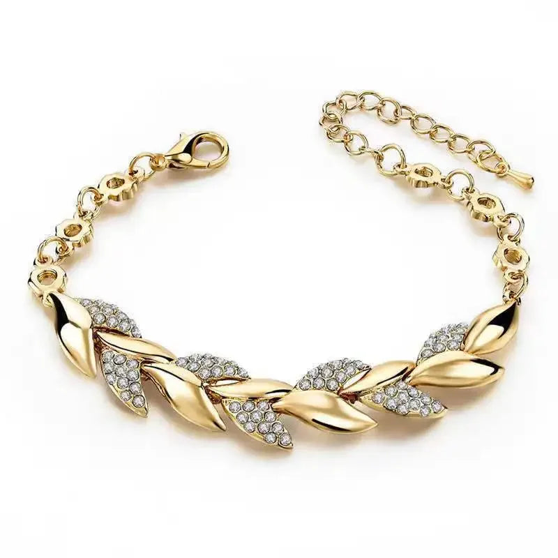 Luxury Love Braided Leaf Bracelet.