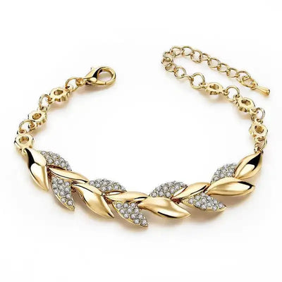 Luxury Love Braided Leaf Bracelet.